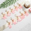 Key Chain with Letter, Initials Keyring with Heart Pendant, Pink