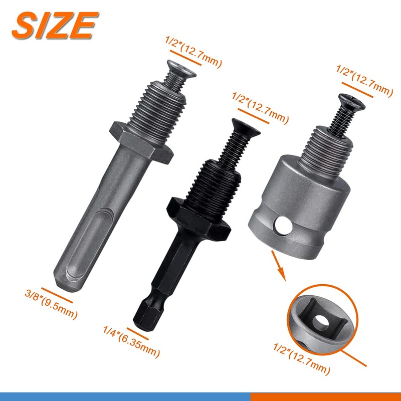 GANYEE 1.5-13mm Keyed Drill Chuck Adapter Kit 1/2"-20UNF with SDS-Plus