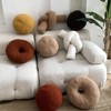 Yooname White Donut Shaped Plush Pillow，Cute Soft Waist Rest Cushion，Home