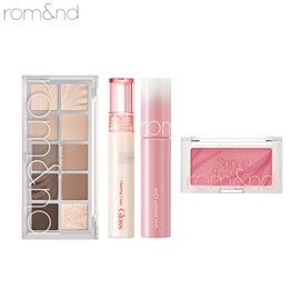 ROMAND Spring Fever Collection Set 3items [SPRING FEVER], Shadow Palette#$%Blush#$%Lip:12 Sanded Breeze Garden-S02 Lychee Chip-39 Odd Grape(Tint)