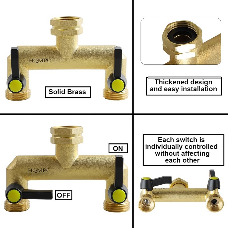 HQMPC 2 Way Hose Splitter Heavy Duty Water Splitter Outdoor