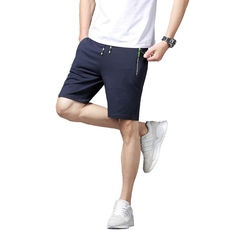 Tansozer Men’s Sport Shorts with Zip - blue, size: l