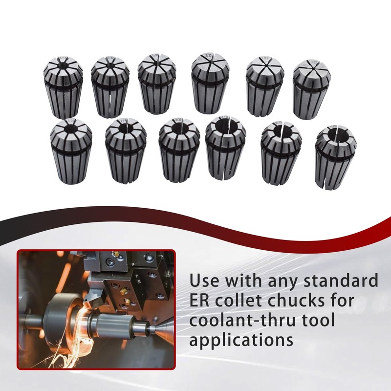 findmall ER-16 Collet Set 12PCS ER-16 Spring Collet Set 1/32-3/8