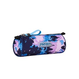 Seven Blue and Pink Pencil Case with One Compartment Zipper Opening Kids Teens Purple School School, Purple, School