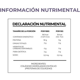 Vibractiva Colágeno Hidrolizado en Polvo, 500g, Suplemento Alimenticio para Piel y Articulaciones, Sin Sabor, 50 Porciones