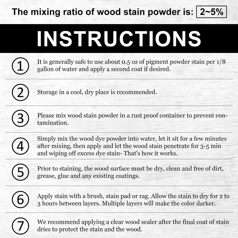 NINESUNG Orange Wood Stain | Water Based Wood Dye Powder