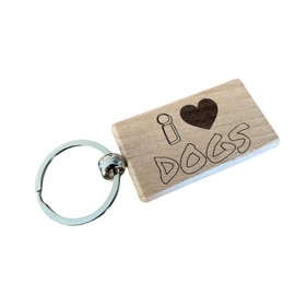Ashton and Finch I Love Dogs Keyring – Fun and Stylish Wooden Gift for Dog Lovers