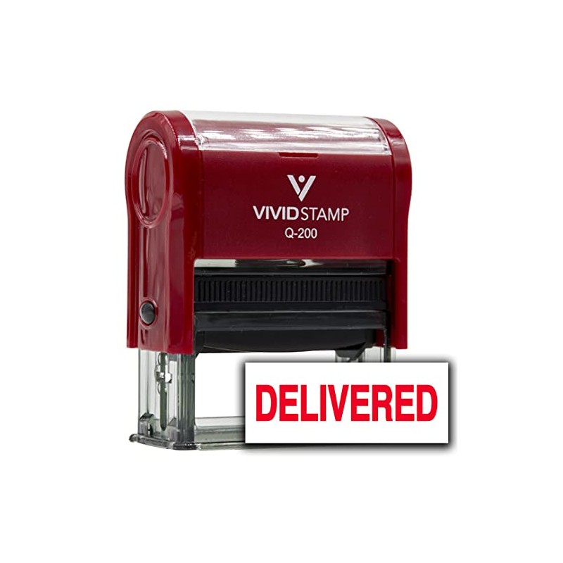 Vivid Stamp Delivered Self Inking Rubber Stamp (Red Ink) -
