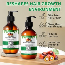 Batana Oil Shampoo and Conditioner Set 600ML, Organic Batana Oil with Onion Shampoo and Conditioner for Men and Women Daily Hair Care, Batana Oil for Hair Growth for Thinning Hair & Hair Loss