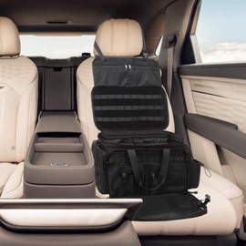 MOSISO Patrol Bag Law Enforcement, Car Front Seat Organizer for Police Equipment, Police Gear Bag with Padded 16 inch Laptop Compartment, Hanging Seat Storage Case for Patrol Vehicle,Car,Truck, Black