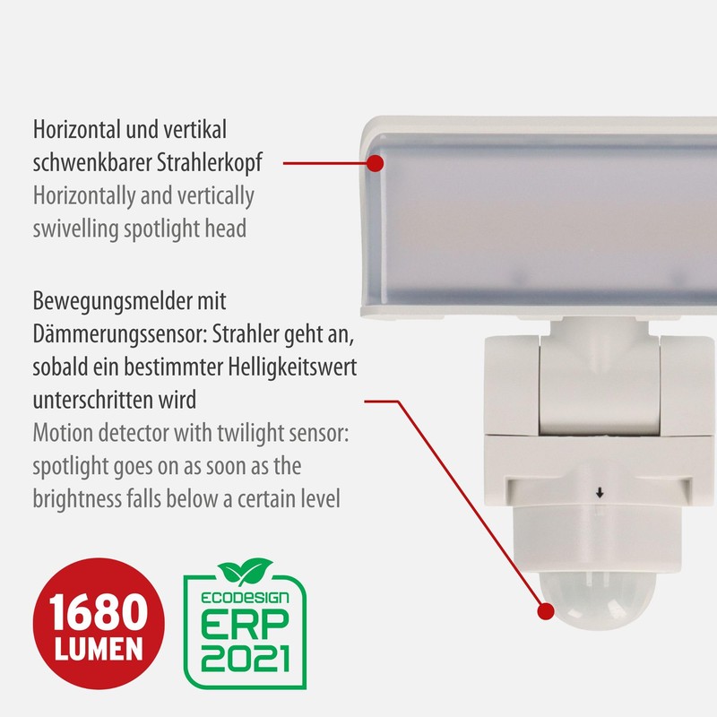 Brennenstuhl WS 2050 WP/LED Outdoor Spotlight with Motion Sensor 20