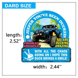 You've Been Ducked Card, Duck Duck Tag, Blue Duck Duck Tags, Ducking Game Card, 35 Pack 2.6 x 2.05" card size, With Round Hole and Rubber Bands