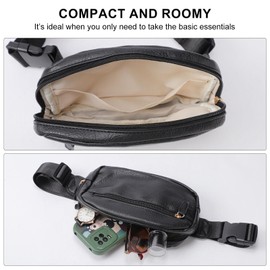 Mayoii Leather Cross Body Bags for Women Mayoii Lightweight Fanny Pack for Women Water Resistant Waist Belt Bag Bumbags for Ladies and Bumbags for Men (Black, One Size)