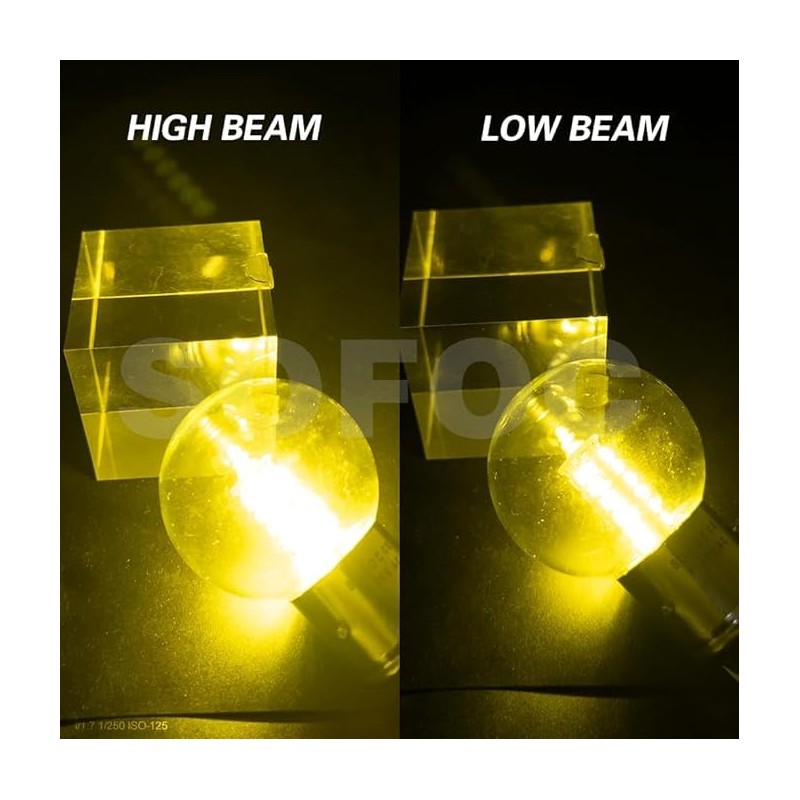 SOFOC- BA21D LED Bulbs High/Low Beam,Yellow G40 Bulb for Motorcycle