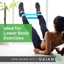 Gaiam Restore - Juego de 3 Bandas de Resistencia para Ejercicios y Entrenamientos de piernas y Botines, Bandas de 12 x 2 Pulgadas