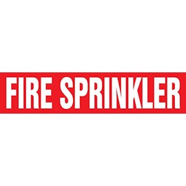 Accuform RPK324SSA Self-Stick "FIRE Sprinkler" Pipe Marker for 3/4" to 1-1/4" OD Pipe, White on Red, 1" H x 8" W