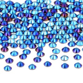 2880 Pieces SS8 Black AB Hotfix Rhinestones Flatback Round Crystal Glass Rhinestones Gems for Crafts Nail Face Art Clothes Shoes Bags DIY