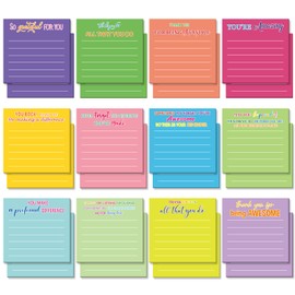 Yinder 24 Pcs Employee Appreciation Sticky Notes Thank You Gifts Bulk Note Pads with Sayings Teacher Gift Mini Pocket Inspirational Notepads for Coworker Office Supply 3 x 3''(Bright,Thanks)