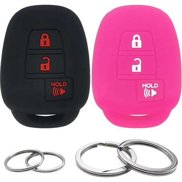 GFDesign 2 Pcs Silicone 3 Buttons Key Fob Cover Remote