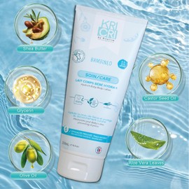 Kricri Baby Body Lotion, Containing Organic Plant Ingredients, Makes Baby's Skin More Smooth and Moisturizing, Suitable for Infants Over 3 Months, 6 Months and 1+ Year Old