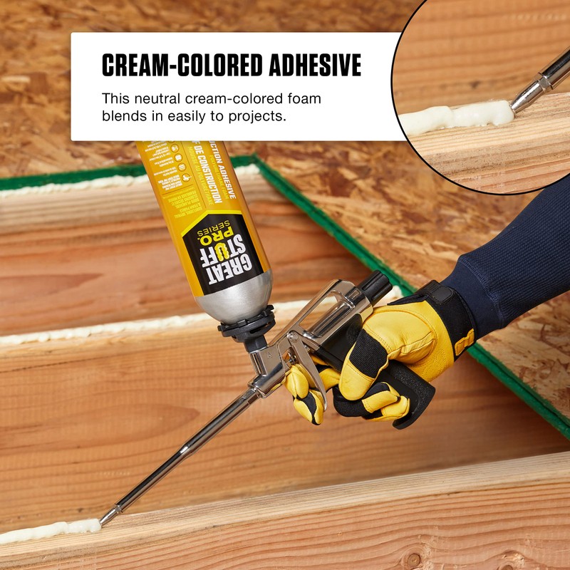Great Stuff 343087 PRO 26.5-Ounce Construction Adhesive, Each, Cream, 26.5