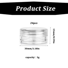 24 Pack Cream Containers, Clear Empty Containers, Clear Jars, Empty Clear Jars with Screw Cap, Travel Potty Containers Set for Lotions, Creams, Mini Candles, Cosmetics