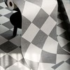 auxua Peel and Stick Floor Tile, Grey Checked Pattern Continuous