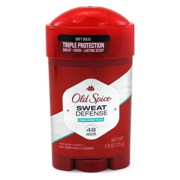 Old Spice Anti-Perspirant 2.6 Ounce Pure Sport+ Soft Solid (76ml) (Pack of 6)