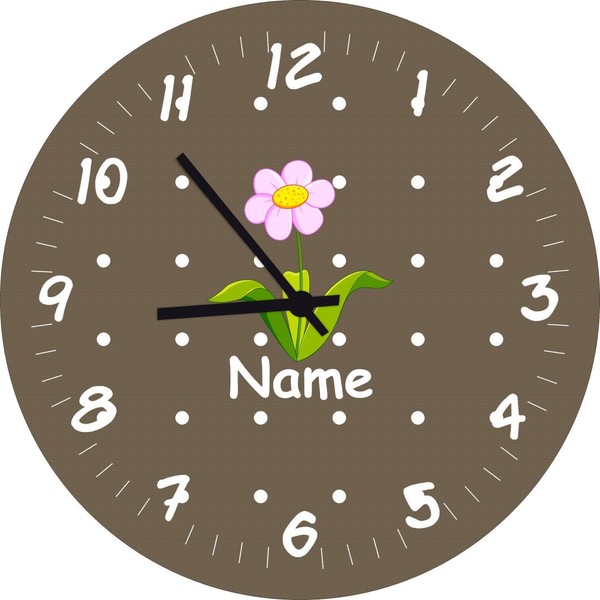 ShirtInStyle Children's Bedroom Clock with Flower Motif Gift Clock Children