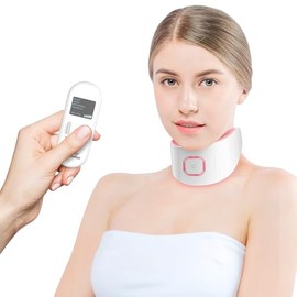 Dispositivo reafirmante de cuello, máquina para tensar el cuello y eliminar arrugas, con luz LED roja, azul y verde.