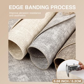 Round Placemats Set of 4, Reversible Faux Leather Heat Resistant Table Mats, 100% Waterproof Oilproof Wipeable Table Protective Placemats for Vinyl, Washable for Indoor & Outdoor Use (4, Beige)