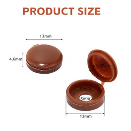 DEFIYEAR 200PCS Screw Covers - Screw Cap Brown, Plastic Hinged Snap Covers for M3-M8 Screws, Waterproof Protection Caps for Furniture Cabinets Shelves and Walls