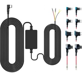 GKU Upgraded Dash Cam Hardwire Kit, Type-C USB Hard Wire Kit 12V-24V to 5V Wiring Kit, 3.5-Meter Dash Cam Charger Power Cord with Low Voltage Protection, 24H Parking Surveillance