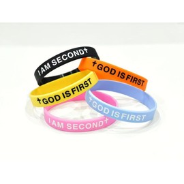 2-Pack-GOD IS FIRST Bracelet - I AM SECOND Bracelet, Available in Multiple Colors - Color: black orange