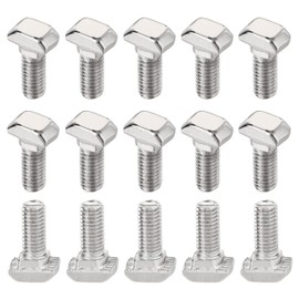 NACX M5 x 12mm T-Slot Drop-in Stud Sliding Bolts, Carbon Steel Hammer Head Bolt T Screw, T-Bolt T Shape Stud Sliding Screw for 20 Series Aluminum Profile, 25PCS