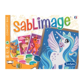 Sentosphère 3908812 Children's Sand Timer Sand Painting Kit Unicorn Orange