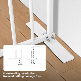 Freestanding Short Dog Gate - No Drill Pressure Mount, 13" Tall Small Pet Gate Easily Step Over, 16"- 30'' Width Expandable Metal Small Puppy Gate for Stairs, Doorways, Kitchen, House, Indoor/Outdoor