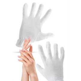 ROMAXO 2 Pairs 100% Cotton Moisturising and Protective Gloves Cotton Gloves for Eczema & Dry Hands,