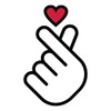 Spreadshirt Korean Finger Heart K Pop Heart Hand Sign Sticker,
