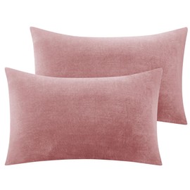 BEDELITE Flannel Pillowcases Standard Set of 2, Super Soft Fleece Pillow Case Cover with Zipper for Bedroom, Sofa, Luxury Cozy Fuzzy Velvet Pillow Shams for All Seasons(20x26 Inches, Dusty Pink)