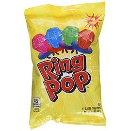 Bazooka Ring Pop Candy 0.35 oz Bag - 4 Count