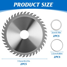 4.5" Angle Grinder Cutting Disc - 115mm 40 Teeth Circular Saw Blade for Wood, PVC & Plastic | 22.23mm Bore, 12000RPM High-Speed Carbon Steel Grinder Blade