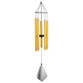 ICE ARMOR 36" Long Tuned Wind Chime Traditional Yellow Tube Statue Sculpture Ornament Decoration Garden Decor Ideas for Housewarming, Holidays and Birthdays Great Collectible Addition