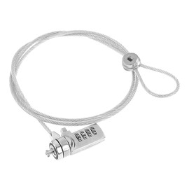 150 cm Diebstahlschutz-Sicherheitskabel aus Stahl. Kensington-Standard-T-Bar-Sicherheitsschlitz für Notebook mit Zahlenkombination, 2-in-1-Schutzschloss für Ketten, Fahrrad, Roller, Motorrad usw