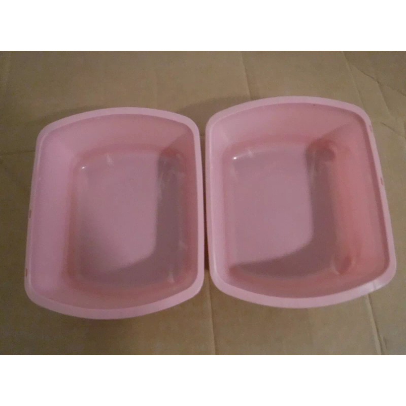 MEDLINE (LOT OF 2)Medline Graduated Rectangular Wash Basin,Rose Color, 6-Qt