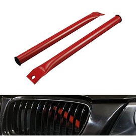 Bevinsee V Brace Bars Kidney Braces Compatible with 3 Series E90/E91/E92/E93 2006-2013, High Strength Steel Front Grille V-brace Only for E9X Series, Powder Coated, Red
