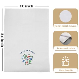 GCFET Mahjong Dish Towels - Funny Gift Decorative Waffle Weave Kitchen Towels, Tea Towel (1624 Inches)