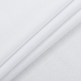 White Short Curtains Long Kitchen Tiers Linen Textured Cafe Curtains Bathroom Privacy Small Mini Half Window Curtain Basement 2 Panels Rod Pocket,27"W x 36"L