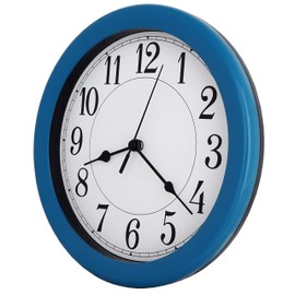 ISHIWA 8.5 inch Simply High-end Plastic Decorative Wall Clock, Water Resistant, Special for Small Space, Office, Boats, RV (W86030-W Blue)