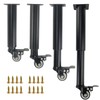Adjustable Table Leg Extender 9.5"-14.1" w/ 360° Casters for Cabinets/Sofas